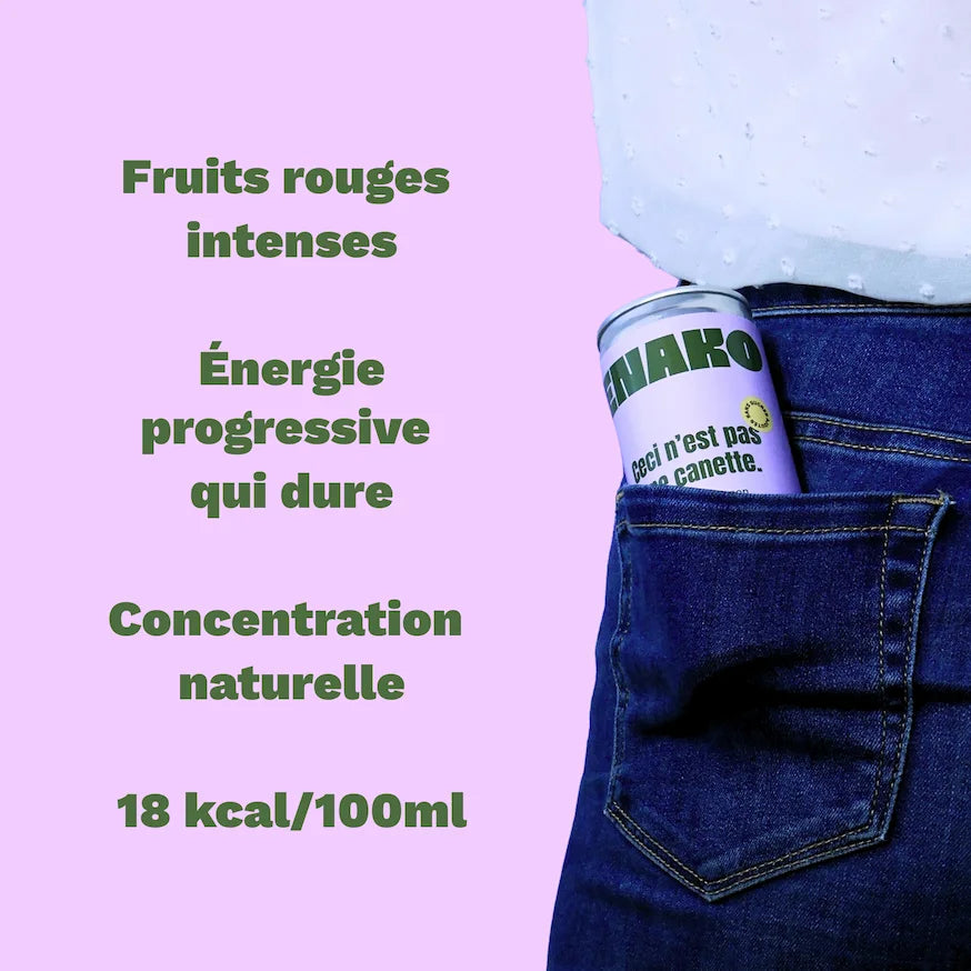 ENAKO energy drink naturel fruits rouges 18 kcal énergie progressive